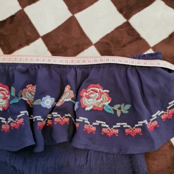 NWOT Xhilaration Embroidered Ruffle Tops - Picture 7 of 8